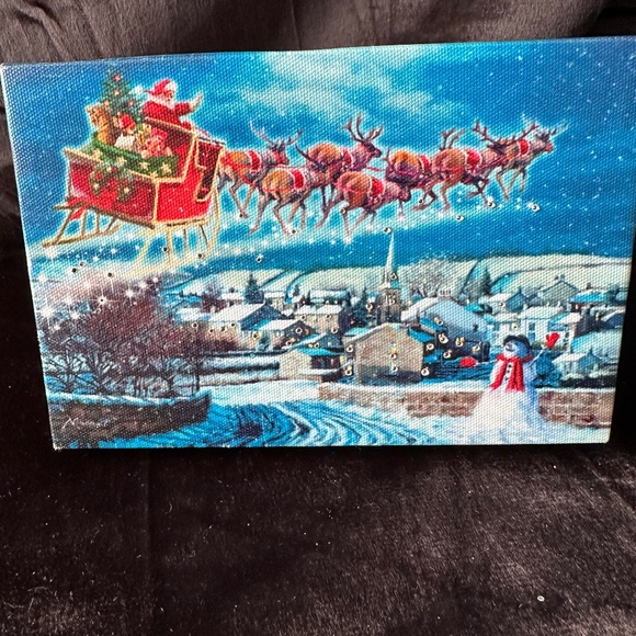Table Top or hang Christmas light up Canvas - Picture 1 of 5